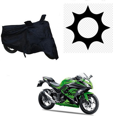 RPSENTTERPR Waterproof Two Wheeler Cover for Kawasaki(Ninja 300, Black)