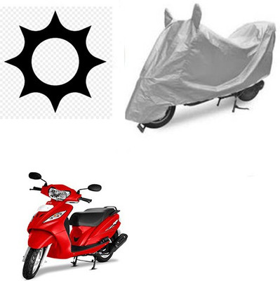 SRENTERPRISES Waterproof Two Wheeler Cover for TVS(Wego, Silver)