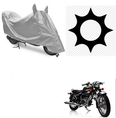 SRENTERPRISES Two Wheeler Cover for Royal Enfield(Electra Delux, Silver)