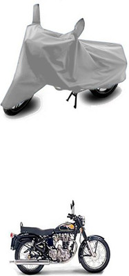 Gromaa Two Wheeler Cover for Royal Enfield(Twin spark, Silver)