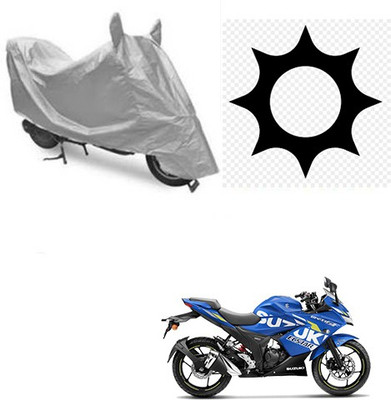 RPSENTTERPR Waterproof Two Wheeler Cover for Suzuki(Gixxer SF, Silver)