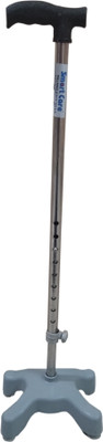 Smart Care Walking Stick Indian SS Pipe Four Leg 922 Walking Stick