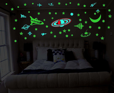purplefly-spreading joy 25 cm Galaxy of Stars Radium Glow in The Dark Wall Stickers for Room Ceiling Glow in the Dark Sticker(Pack of 1)