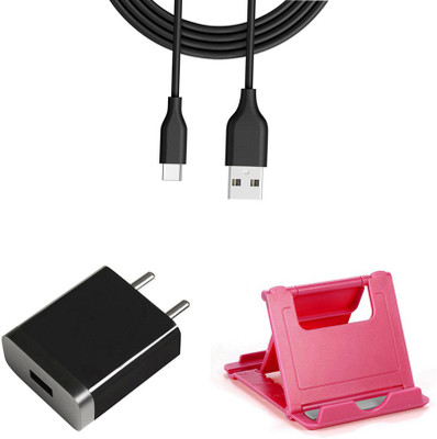 DAKRON Wall Charger Accessory Combo for Realme 6(Black)