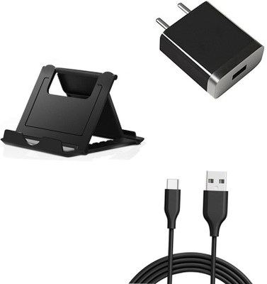 DAKRON Wall Charger Accessory Combo for Vivo Y30(Black)