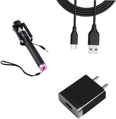 DAKRON Wall Charger Accessory Combo for Realme 6(Black)