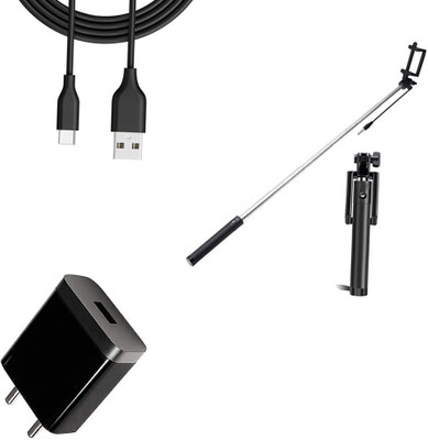 DAKRON Wall Charger Accessory Combo for Realme 6 Pro(Black)