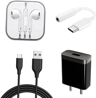 DAKRON Wall Charger Accessory Combo for Realme 7(Black)