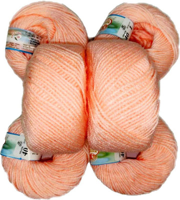 Oswal wool Smart Baby Wool Hand Knitting Soft Fingering Crochet Hook Colour 12pcs (300gms) 25gm Each Ball Shade no.40 Light Peach