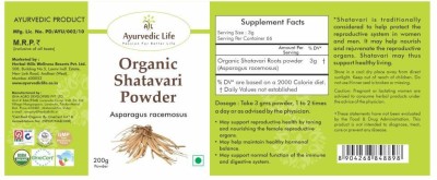 Ayurvedic Life Organic Shatavari Powder 200 gms Pack of 4(Pack of 4)