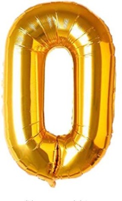 Jolly Party Solid Golden Special Number Foil Balloon - 0 Letter Balloon(Gold, Pack of 1)