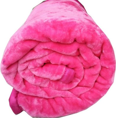 FUBAR Floral Double Mink Blanket for  Heavy Winter(Poly Cotton, Pink)