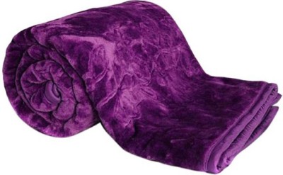 FUBAR Floral Double Mink Blanket for  Heavy Winter(Poly Cotton, Purple)