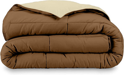 curious lifestyle Solid Double Comforter for  Heavy Winter(Microfiber, Brown, Beige)