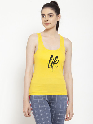 FBAR Graphic Print Women Round Neck Yellow T-Shirt
