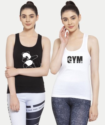 FBAR Graphic Print Women Scoop Neck White, Black T-Shirt