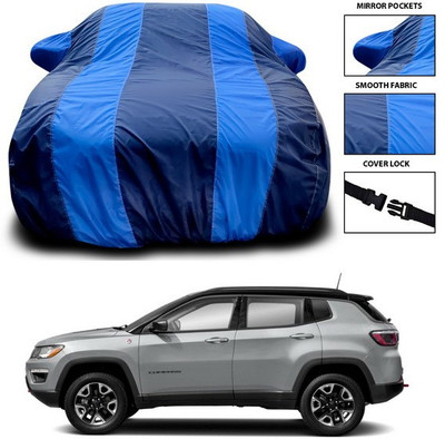 SEBONGO Car Cover For Jeep Compass (With Mirror Pockets)(Blue)