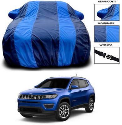 SEBONGO Car Cover For Jeep Compass Facelift (With Mirror Pockets)(Blue)
