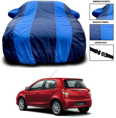 ANTHUB Car Cover For Toyota Etios Liva (With Mirror Pockets)(Blue)