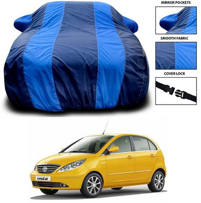 SEBONGO Car Cover For Tata Indica Vista (With Mirror Pockets)(Blue)