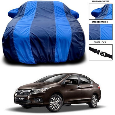SEBONGO Car Cover For Honda City i-Dtec (With Mirror Pockets)(Blue)