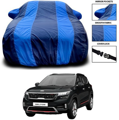 SEBONGO Car Cover For Kia SELTOS (With Mirror Pockets)(Blue)