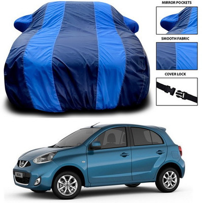 ANTHUB Car Cover For Nissan Micra (With Mirror Pockets)(Blue)