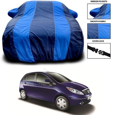 SEBONGO Car Cover For Tata Vista Tech (With Mirror Pockets)(Blue)