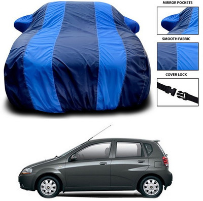 ANTHUB Car Cover For Chevrolet Aveo Uva (With Mirror Pockets)(Blue)