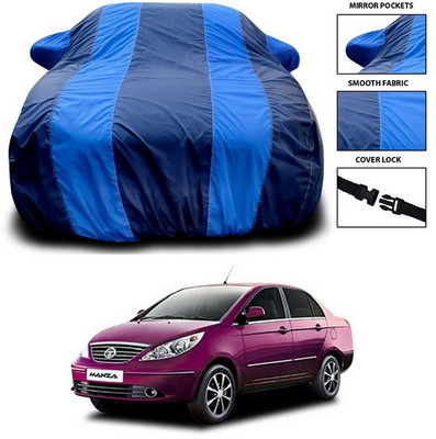 ANTHUB Car Cover For Tata Manza (With Mirror Pockets)(Blue)