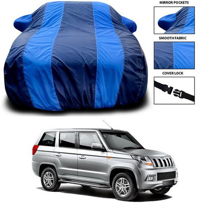 SEBONGO Car Cover For Mahindra TUV300 Plus Facelift (With Mirror Pockets)(Blue)
