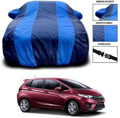 ANTHUB Car Cover For Honda Jazz (With Mirror Pockets)(Blue)