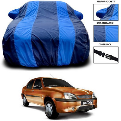 ANTHUB Car Cover For Ford Ikon (With Mirror Pockets)(Blue)