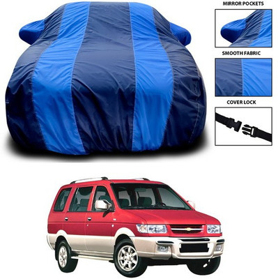 SEBONGO Car Cover For Chevrolet Tavera (With Mirror Pockets)(Blue)