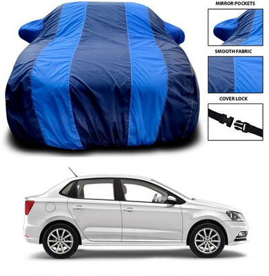 ANTHUB Car Cover For Volkswagen Ameo (With Mirror Pockets)(Blue)