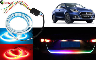Selifaur D1L228 48Inch Ice Blue & Red DRL LED Brake with Side Turn Signal & Parking Indication Trunk,Boot,Dicky Light Swift Dzire 2020 Car Fancy Lights(Multicolor)