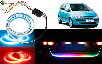 Selifaur D1L125 48Inch Ice Blue & Red DRL LED Brake with Side Turn Signal & Parking Indication Trunk,Boot,Dicky Light Getz Car Fancy Lights(Multicolor)