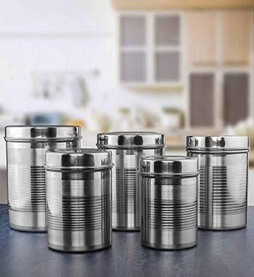 Silverking Steel Utility Container  - 5750 ml(Pack of 5, Silver)