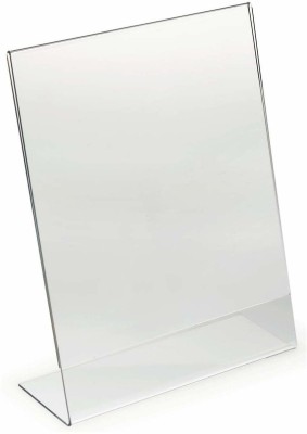 Rudrax 4 Compartments Holder and Sign Holder L Shape Display Stand Acrylic Menu Holder Display Stands Cast Acrylic Acrylic sign display stand A6 pack of 1 (6*4inches) with laser finish Acrylic Display Stand Paper Pack of 4(White)