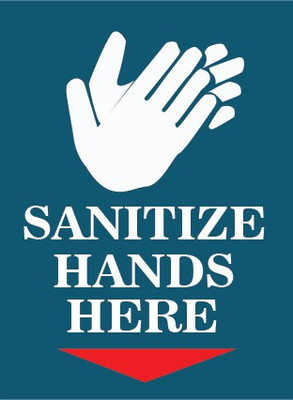 VVWV SANITIZER YOUR HANDS HERE SIGN STICKER Emergency Sign