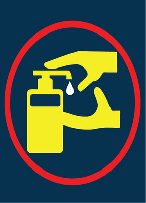 VVWV SANITIZER YOUR HANDS HERE SIGN STICKER Emergency Sign