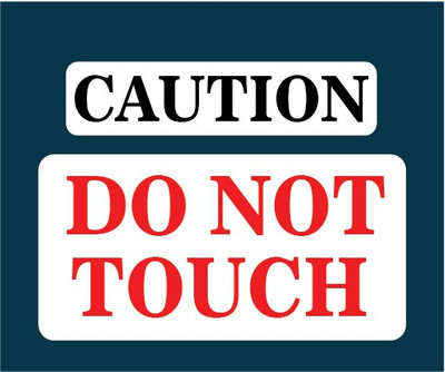 VVWV DO NOT TOUCH SIGN STICKER Emergency Sign