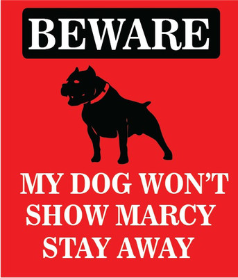 VVWV BEWARE OF DOG SIGN STICKER Emergency Sign