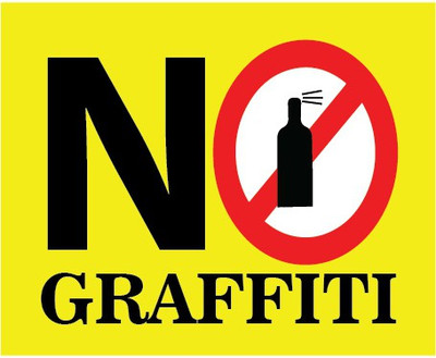 VVWV NO GRAFITI SIGN STICKER Emergency Sign