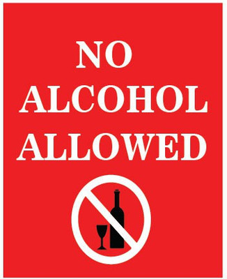VVWV NO ALCOHOL ALLOWED SIGN STICKER Emergency Sign