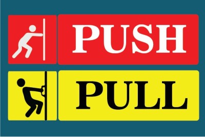 VVWV PUSH PULL SIGN STICKER Emergency Sign