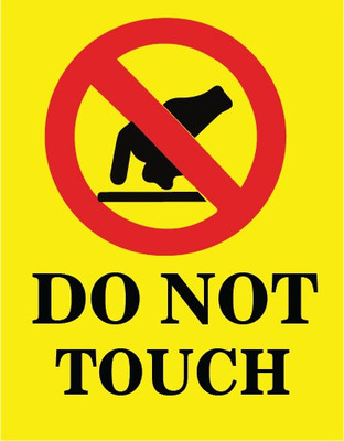 VVWV DO NOT TOUCH SIGN STICKER Emergency Sign