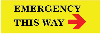 VVWV EMERGENCY THIS WAY SIGN STICKER Emergency Sign