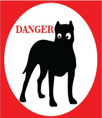 VVWV BEWARE OF DOG DANGER SIGN STICKER Emergency Sign