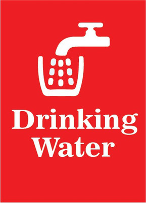 VVWV Drinking Water Sign Sticker Emergency Sign